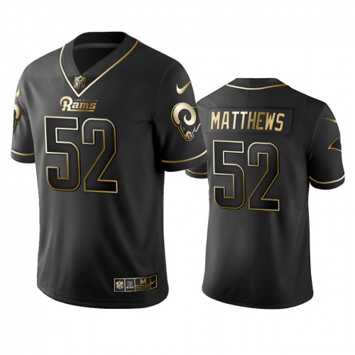 Nike Los Angeles Rams #52 Clay Matthews Black Golden Limited Edition Stitched NFL Jersey