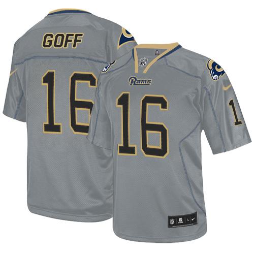Nike Los Angeles Rams #16 Jared Goff Lights Out Grey Men’s Stitched NFL Elite Jersey