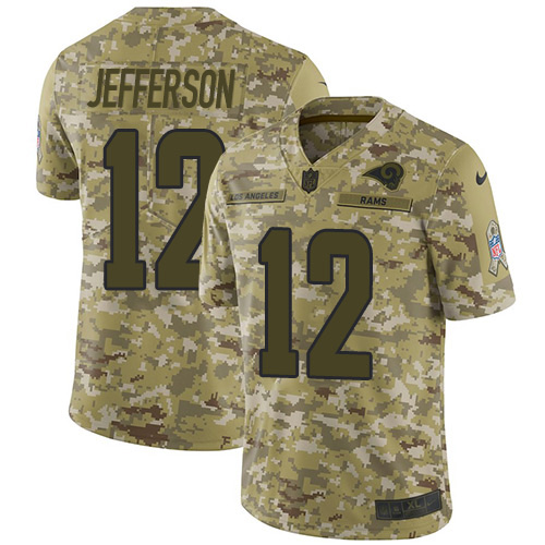 Nike Los Angeles Rams #12 Van Jefferson Camo Men’s Stitched NFL Limited 2018 Salute To Service Jersey