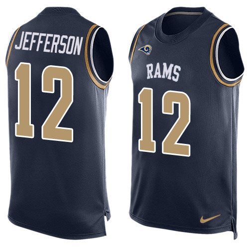 Nike Los Angeles Rams #12 Van Jefferson Navy Blue Team Color Men’s Stitched NFL Limited Tank Top Jersey
