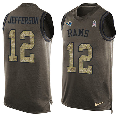 Nike Los Angeles Rams #12 Van Jefferson Green Men’s Stitched NFL Limited Salute To Service Tank Top Jersey