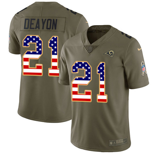 Nike Los Angeles Rams #21 Donte Deayon Olive/USA Flag Men’s Stitched NFL Limited 2017 Salute To Service Jersey