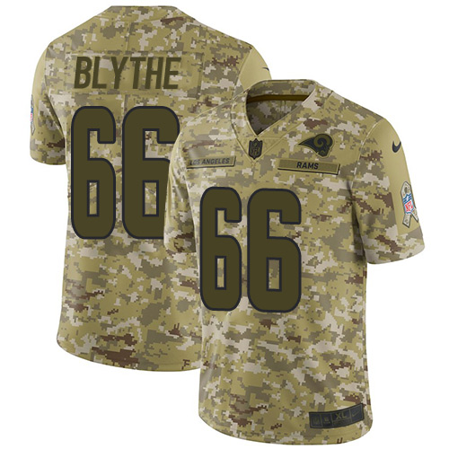 Nike Los Angeles Rams #66 Austin Blythe Camo Men’s Stitched NFL Limited 2018 Salute To Service Jersey