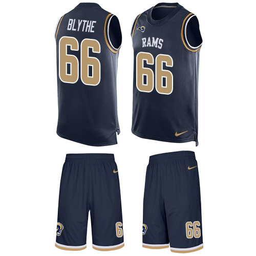 Nike Los Angeles Rams #66 Austin Blythe Navy Blue Team Color Men's Stitched NFL Limited Tank Top Suit Jersey