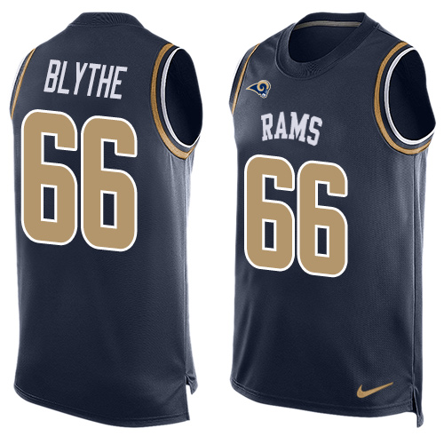 Nike Los Angeles Rams #66 Austin Blythe Navy Blue Team Color Men’s Stitched NFL Limited Tank Top Jersey