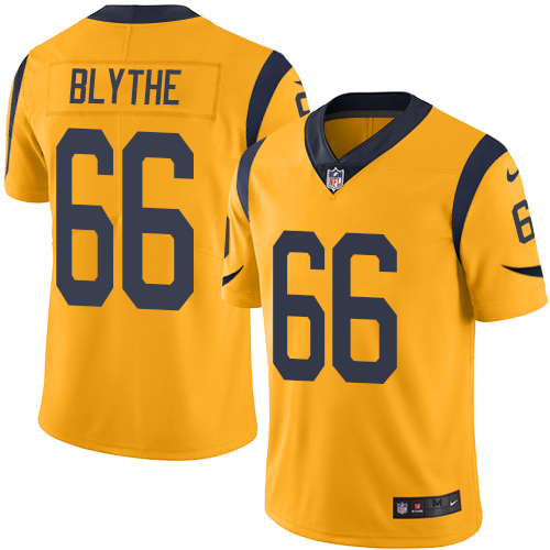 Nike Los Angeles Rams #66 Austin Blythe Gold Men’s Stitched NFL Limited Rush Jersey