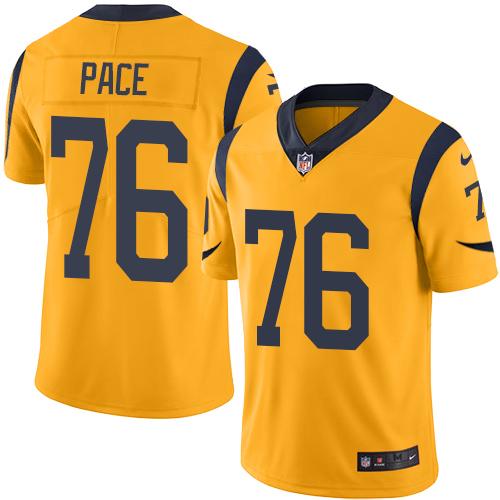 Nike Los Angeles Rams No76 Orlando Pace Gold Super Bowl LIII Bound Men's Stitched NFL Limited Rush Jersey