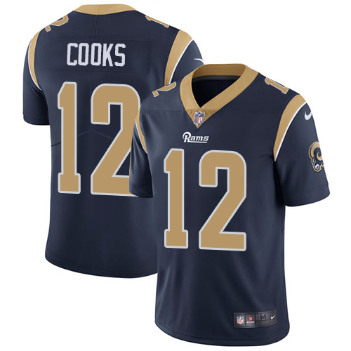 Nike Los Angeles Rams #12 Brandin Cooks Navy Blue Team Color Men’s Stitched NFL Vapor Untouchable Limited Jersey