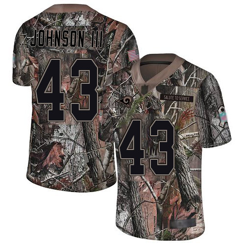 Nike Los Angeles Rams #43 John Johnson III Camo Men’s Stitched NFL Limited Rush Realtree Jersey