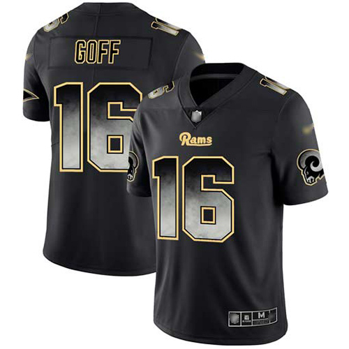 Nike Los Angeles Rams #16 Jared Goff Black Men’s Stitched NFL Vapor Untouchable Limited Smoke Fashion Jersey
