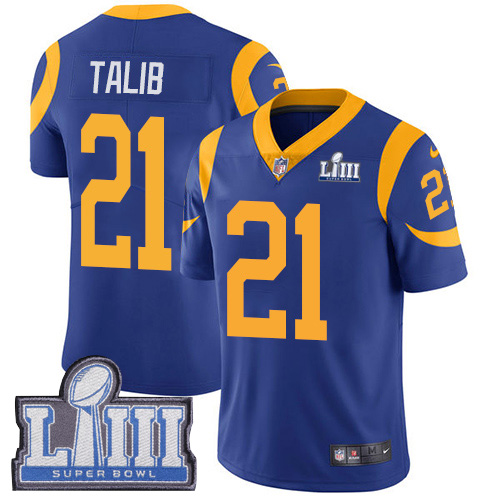Nike Los Angeles Rams #21 Aqib Talib Royal Blue Alternate Super Bowl LIII Bound Men’s Stitched NFL Vapor Untouchable Limited Jersey