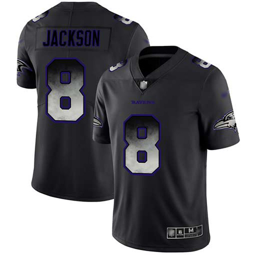 Nike Baltimore Ravens #8 Lamar Jackson Black Men’s Stitched NFL Vapor Untouchable Limited Smoke Fashion Jersey
