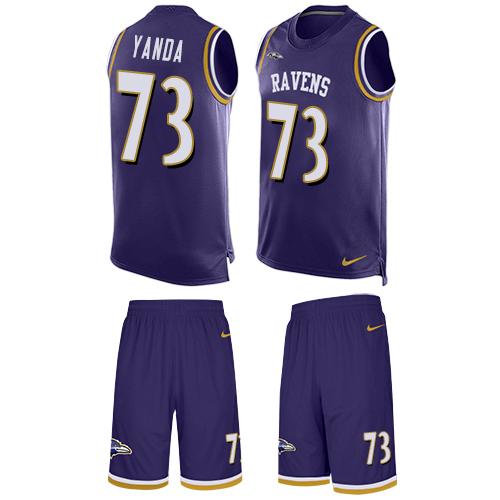 Nike Baltimore Ravens #73 Marshal Yanda Purple Team Color Men’s Stitched NFL Limited Tank Top Suit Jersey