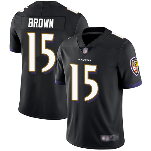 Nike Baltimore Ravens #15 Marquise Brown Black Alternate Men’s Stitched NFL Vapor Untouchable Limited Jersey