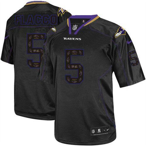 Nike Baltimore Ravens #5 Joe Flacco New Lights Out Black Men’s Stitched NFL Elite Jersey