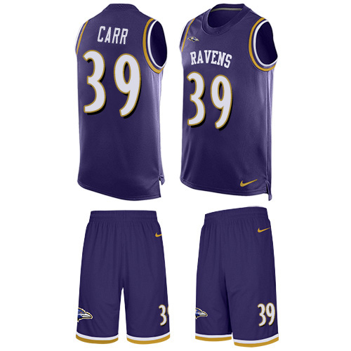 Nike Baltimore Ravens #39 Brandon Carr Purple Team Color Men’s Stitched NFL Limited Tank Top Suit Jersey