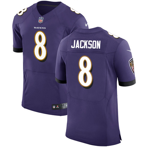 Nike Baltimore Ravens #8 Lamar Jackson Purple Team Color Men’s Stitched NFL Vapor Untouchable Elite Jersey