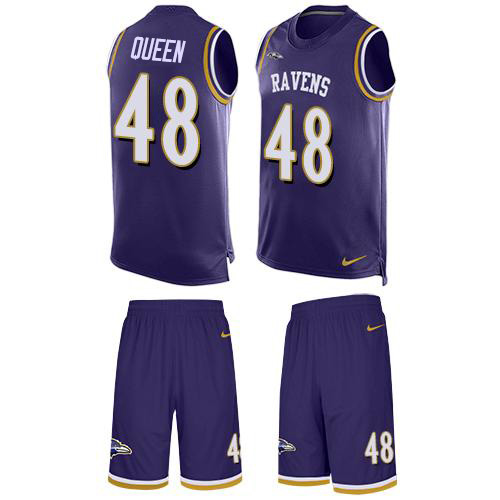 Nike Baltimore Ravens #48 Patrick Queen Purple Team Color Men’s Stitched NFL Limited Tank Top Suit Jersey