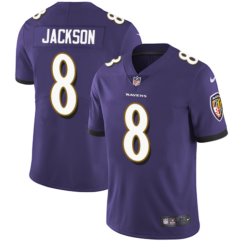 Nike Baltimore Ravens #8 Lamar Jackson Purple Team Color Men’s Stitched NFL Vapor Untouchable Limited Jersey