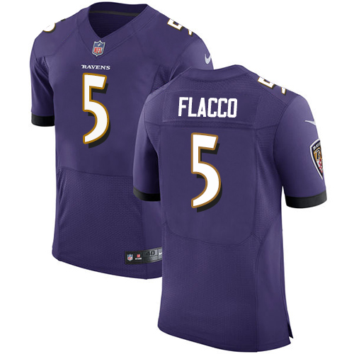 Nike Baltimore Ravens #5 Joe Flacco Purple Team Color Men’s Stitched NFL Vapor Untouchable Elite Jersey