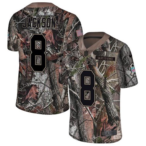 Nike Baltimore Ravens #8 Lamar Jackson Camo Men’s Stitched NFL Limited Rush Realtree Jersey