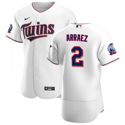 Minnesota Twins #2 Luis Arraez Men's Nike White Home 2020 60th