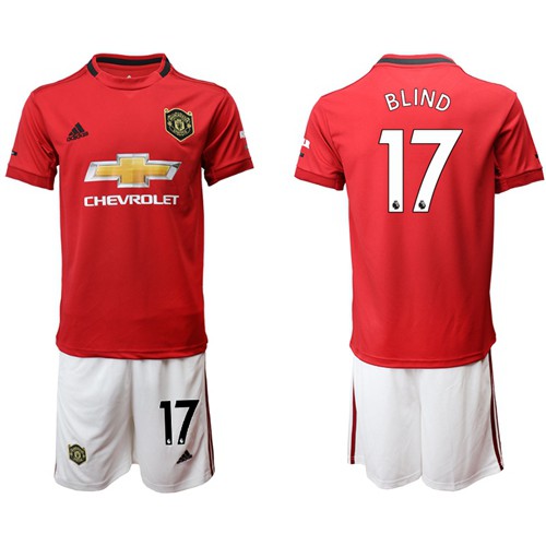 Manchester United #17 Blind Red Home Soccer Club Jersey