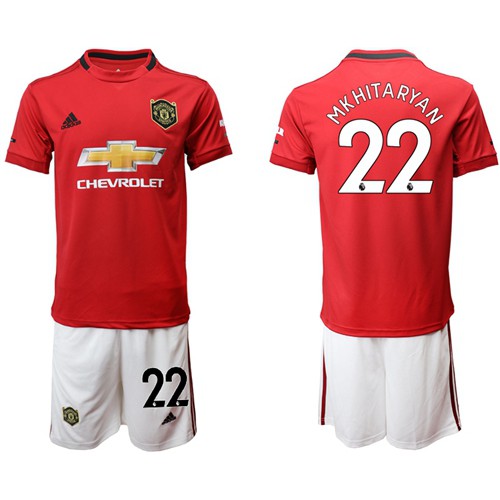 Manchester United #22 Mkhitaryan Red Home Soccer Club Jersey