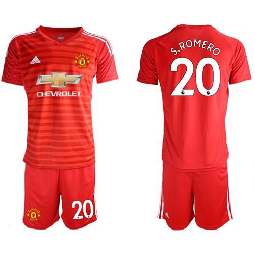 Manchester United #20 S.Romero Red Goalkeeper Soccer Club Jersey