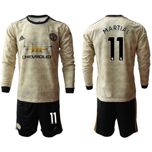 Manchester United #11 Martial Away Long Sleeves Soccer Club Jersey