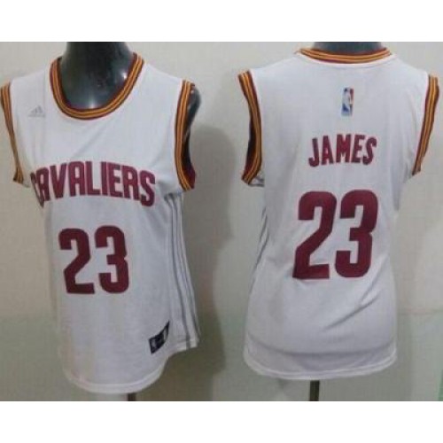 Women’s Cleveland Cavaliers #23 LeBron James White Home Stitched NBA Jersey