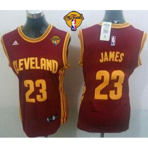 Women’s Cavaliers #23 LeBron James Red The Finals Patch Road Stitched NBA Jersey