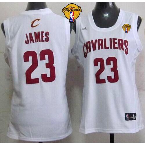Women’s Cavaliers #23 LeBron James White The Finals Patch Fashion Stitched NBA Jersey