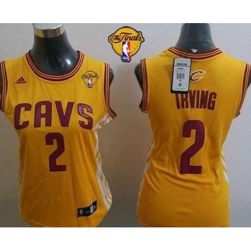 Women’s Cavaliers #2 Kyrie Irving Gold Alternate The Finals Patch Stitched NBA Jersey