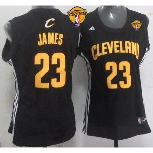 Women’s Cavaliers #23 LeBron James Black The Finals Patch Fashion Stitched NBA Jersey