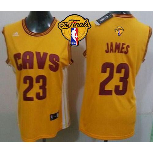 Women’s Cavaliers #23 LeBron James Gold The Finals Patch Alternate Stitched NBA Jersey