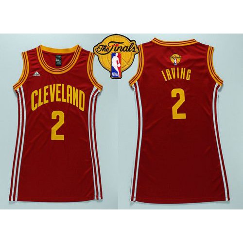 Women’s Cavaliers #2 Kyrie Irving Red The Finals Patch Dress Stitched NBA Jersey