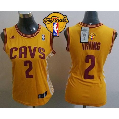 Women’s Cavaliers #2 Kyrie Irving Gold Alternate The Finals Patch Stitched NBA Jersey