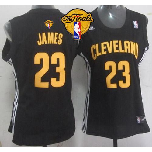 Women’s Cavaliers #23 LeBron James Black The Finals Patch Fashion Stitched NBA Jersey