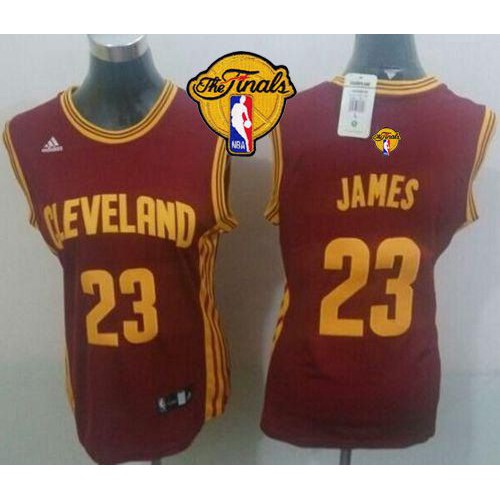 Women’s Cavaliers #23 LeBron James Red The Finals Patch Road Stitched NBA Jersey