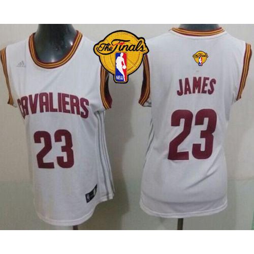 Women’s Cavaliers #23 LeBron James White The Finals Patch Home Stitched NBA Jersey