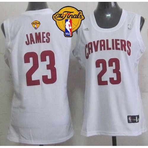 Women’s Cavaliers #23 LeBron James White The Finals Patch Fashion Stitched NBA Jersey