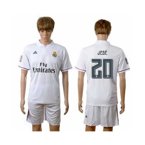 Real Madrid #20 Jese White Home Soccer Club Jersey