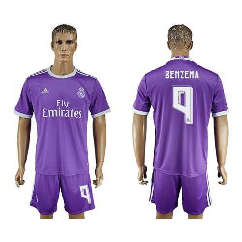 Real Madrid #9 Benzema Away Soccer Club Jersey