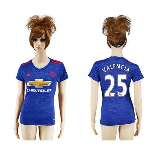 Women’s Manchester United #25 Valencia Away Soccer Club Jersey