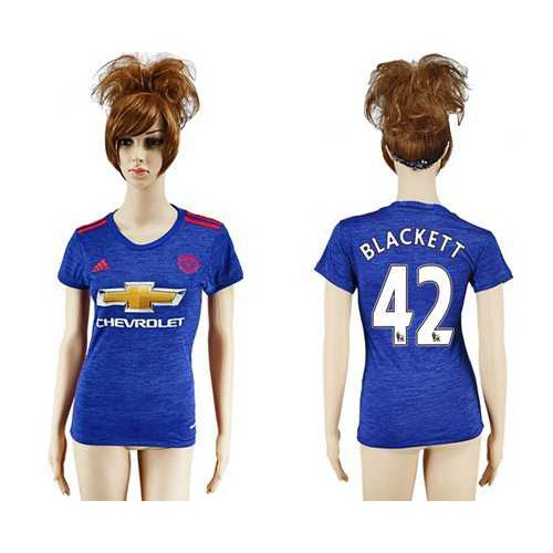 Women’s Manchester United #42 Blackett Away Soccer Club Jersey
