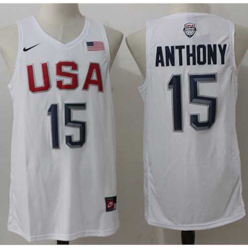 Nike Team USA #15 Carmelo Anthony White 2016 Dream Team Stitched NBA Jersey