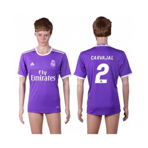 Real Madrid #2 Carvajal Away Soccer Club Jersey