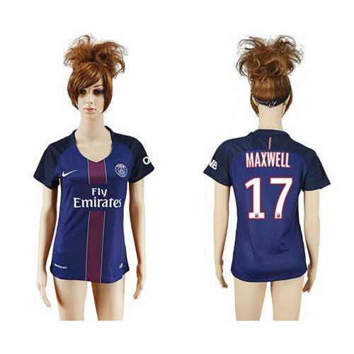 Women’s Paris Saint-Germain #17 Maxwell Home Soccer Club Jersey