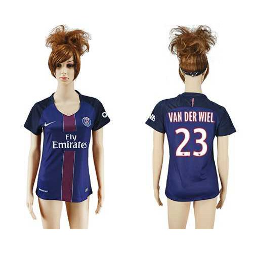 Women’s Paris Saint-Germain #23 Van Der Wiel Home Soccer Club Jersey
